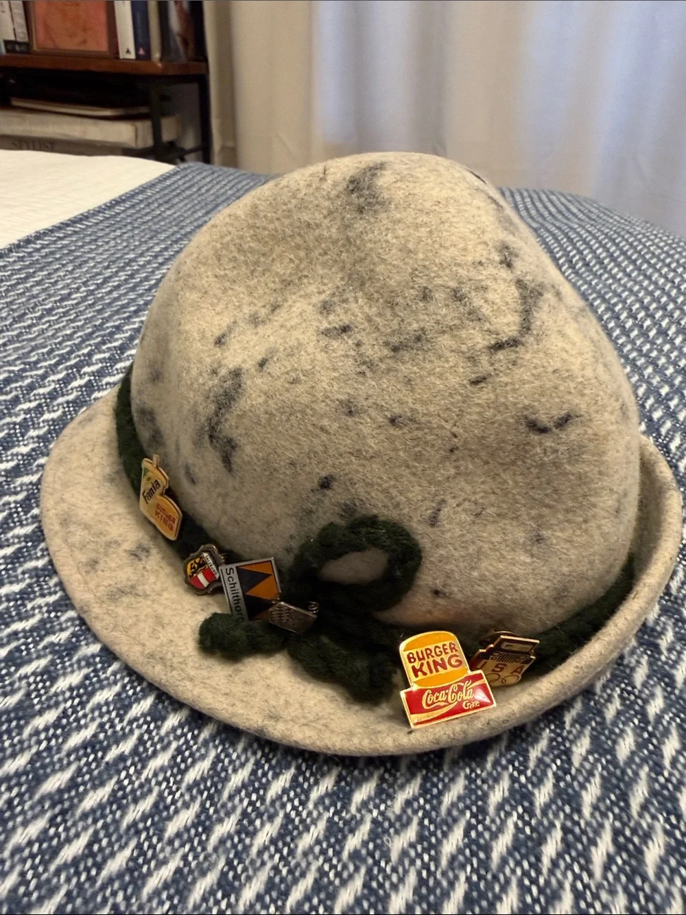 Kids Wool Felt Alpine Fedora Hat with Pins